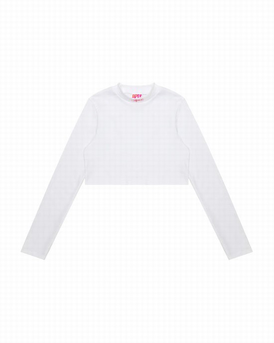 Blusas Bape Cropped turtle neck Mujer Blancas | BXDPA-5387