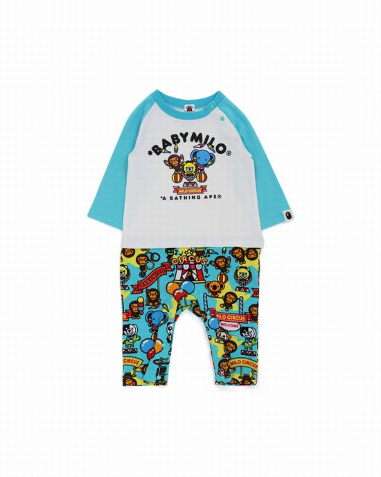 Bodysuit Bape Milo Circus L/S romper Niños Azules | MJWIX-2180