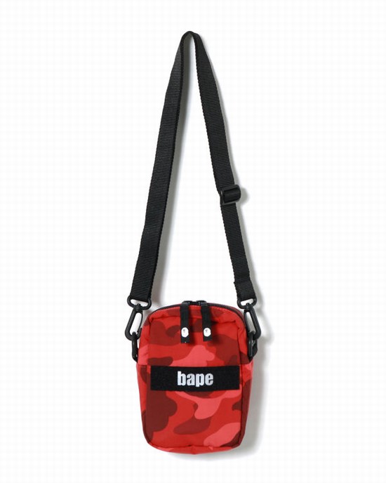 Bolsa De Hombro Bape Color Camo Military Hombre Rojas Claro | GDYOP-1042