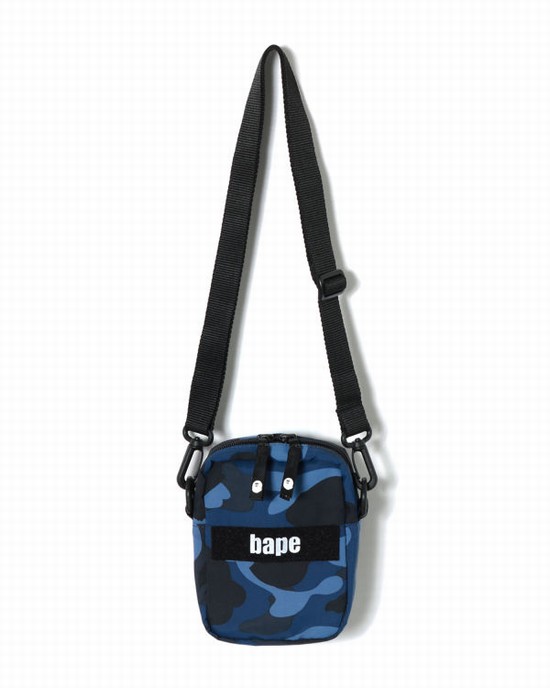 Bolsa De Hombro Bape Color Camo Military Hombre Azul Marino Azules | RIZOJ-9834