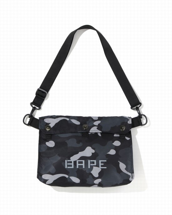 Bolsa De Hombro Bape Gradation Camo Hombre Gris Oscuro | ZFLEU-9163