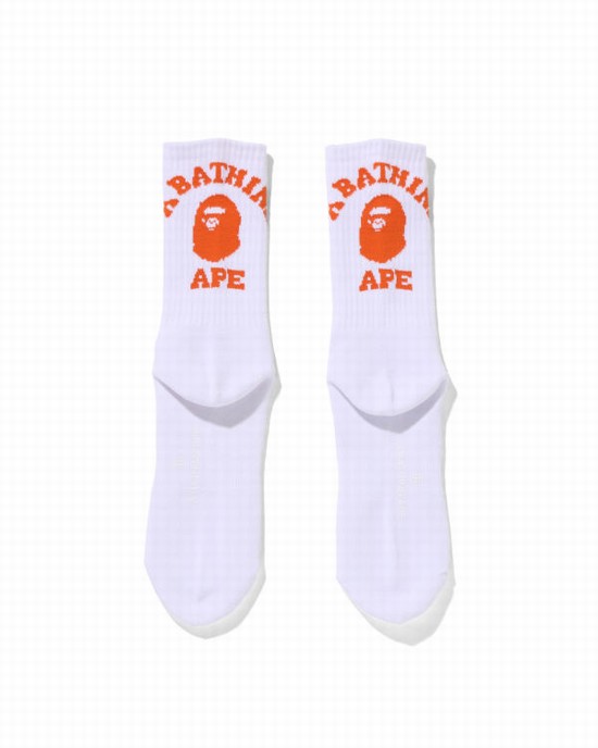 Calcetines Bape College Hombre Naranjas | LZBHR-1632