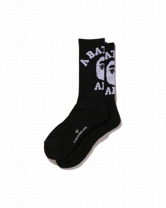 Calcetines Bape College Hombre Negras | MHTUA-0457