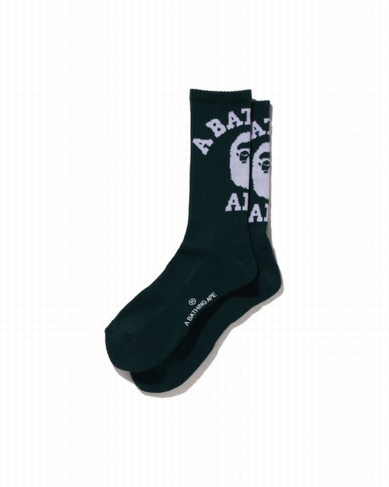 Calcetines Bape College Hombre Verde Oscuro | RZBAT-2368