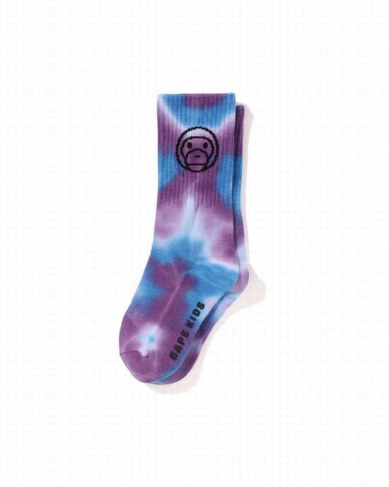 Calcetines Bape Milo Dyed Rib Niños Azules | EIRQA-9340