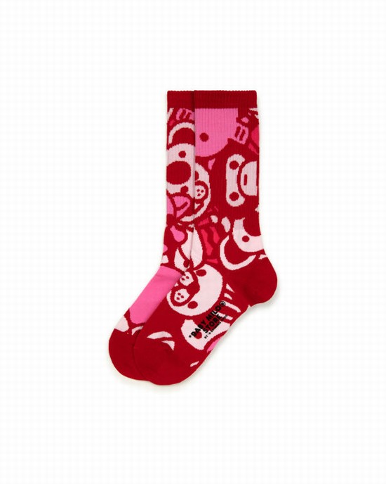 Calcetines Bape Milo Mujer Rosas | XBEHU-9421