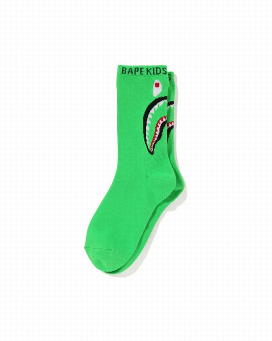 Calcetines Bape Shark Niños Verde Claro | AKUCR-9037