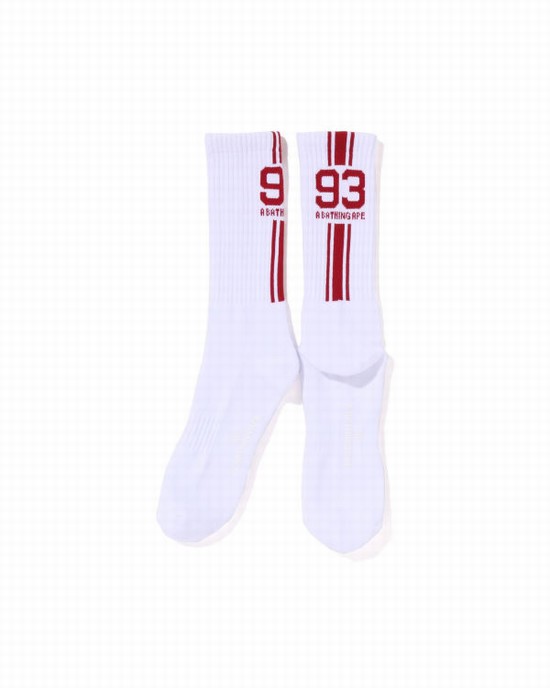 Calcetines Bape Sports Hombre Blancas | SNLMB-8530