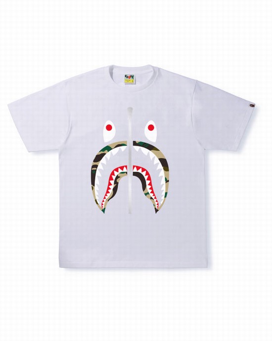 Camiseta Bape 1st Camo Shark Hombre Blancas | DWVZI-1369