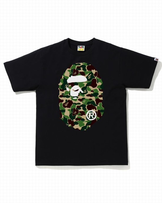 Camiseta Bape ABC Camo Big Ape Head Hombre Verde | BQTOU-5340