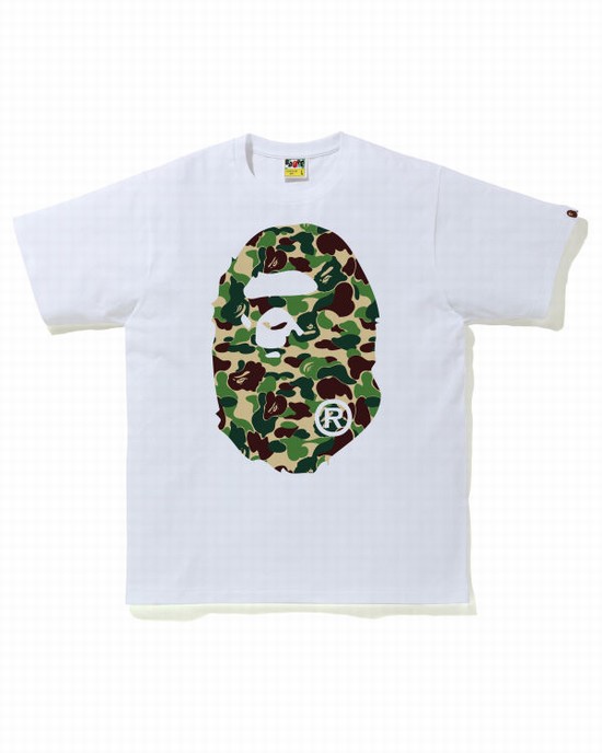 Camiseta Bape ABC Camo Big Ape Head Hombre Verde | QCGBA-3179