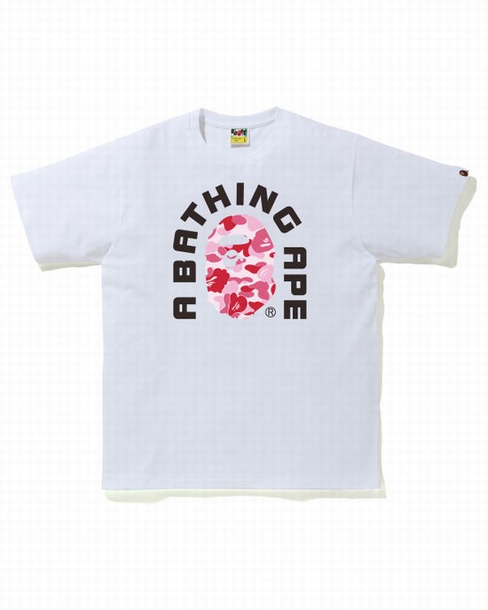 Camiseta Bape ABC Camo College 2020 Hombre Rosas | ZISYT-6543