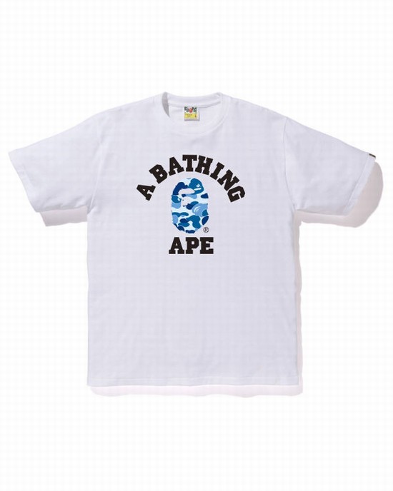 Camiseta Bape ABC Camo College Hombre Blancas | OFVLX-6359