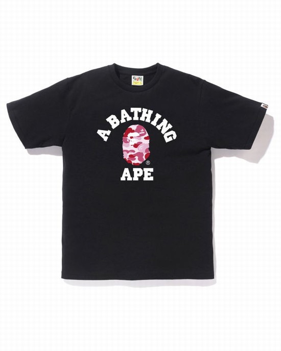 Camiseta Bape ABC Camo College Hombre Negras | XGJQO-4325