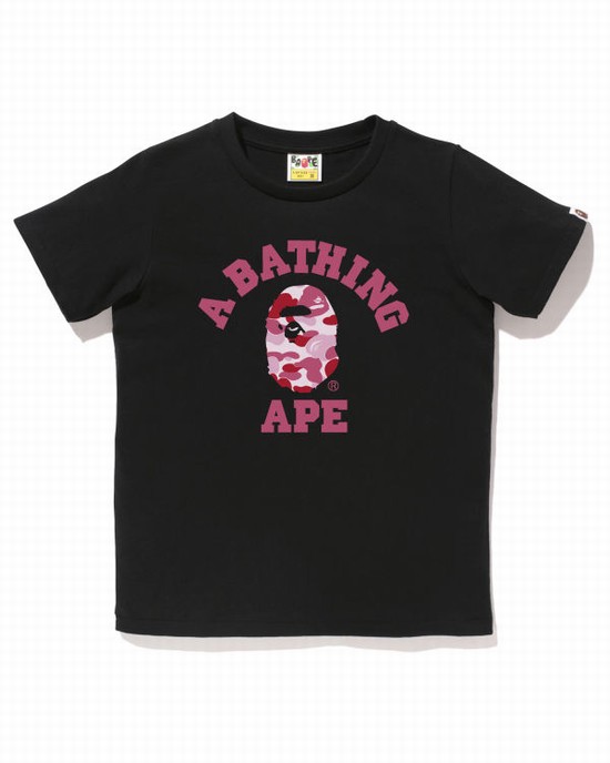 Camiseta Bape ABC Camo College Mujer Negras | NHYWR-8461