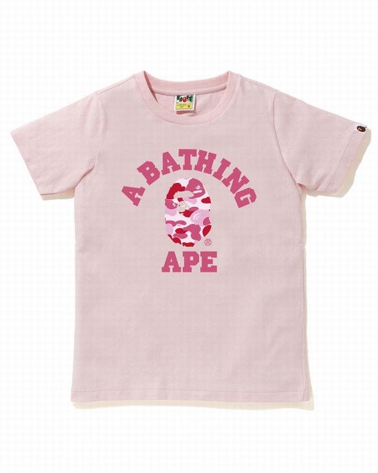 Camiseta Bape ABC Camo College Mujer Rosas | ZKDLX-2573