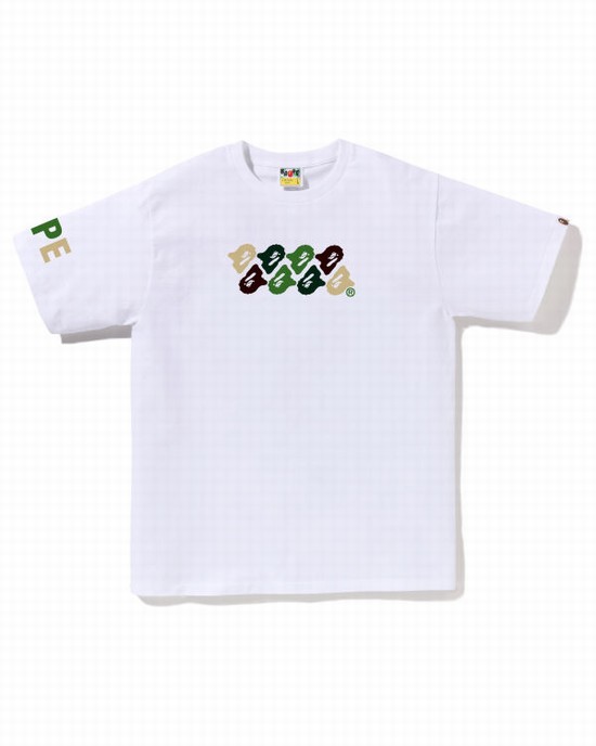 Camiseta Bape ABC Camo Hombre Blancas | KDZAX-9418