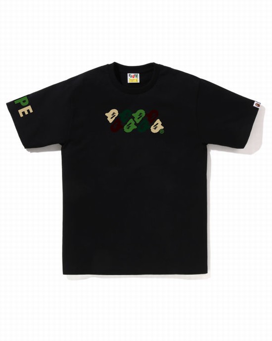 Camiseta Bape ABC Camo Hombre Negras | AYZUG-1650