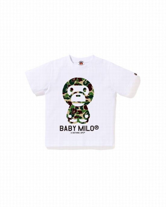 Camiseta Bape ABC Camo Milo Niños Blancas | EGMDF-5849