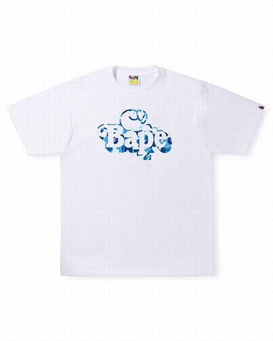 Camiseta Bape ABC Camo Milo On Hombre Blancas | ECOLW-0846