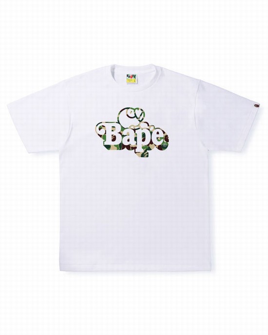 Camiseta Bape ABC Camo Milo On Hombre Blancas | MRJPW-5107