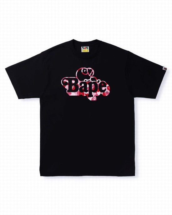 Camiseta Bape ABC Camo Milo On Hombre Negras | YMVXT-8356