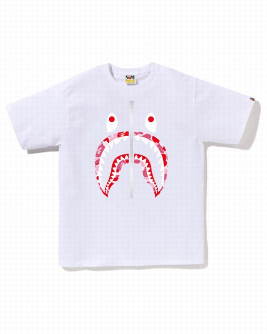 Camiseta Bape ABC Camo Shark Hombre Blancas | PQOWS-0835