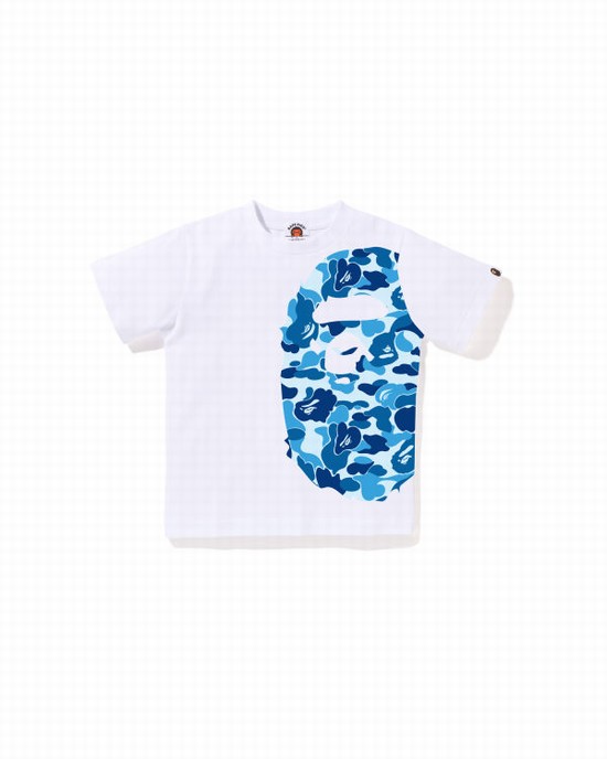 Camiseta Bape ABC Camo Side Big Ape Head Niños Blancas | EHQJR-4651