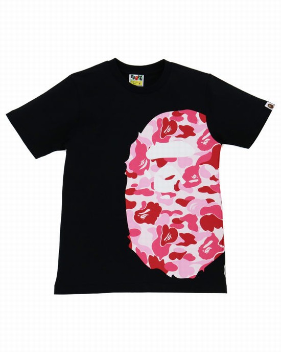 Camiseta Bape ABC Camo Side Big Ape Head Mujer Negras | MBCGL-8673