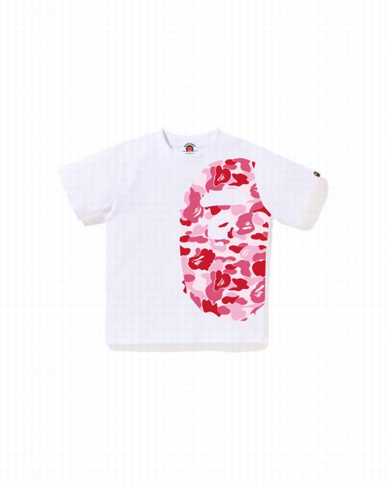 Camiseta Bape ABC Camo Side Big Ape Head Niños Blancas | PYRUC-1048