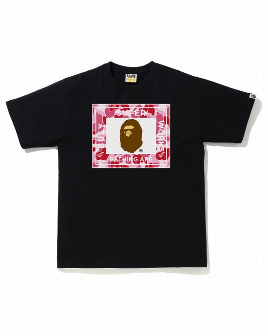 Camiseta Bape ABC Camo Super Busy Works Hombre Rosas | SPLUZ-3851