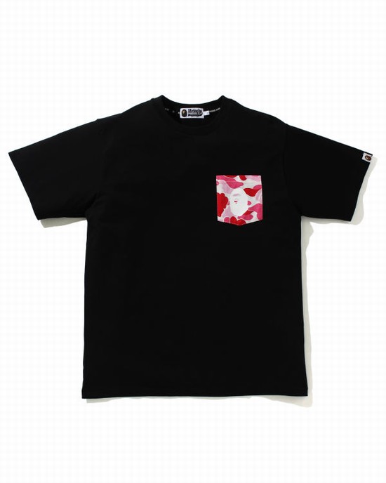 Camiseta Bape ABC Camo pocket Hombre Rosas | KIYQA-5690