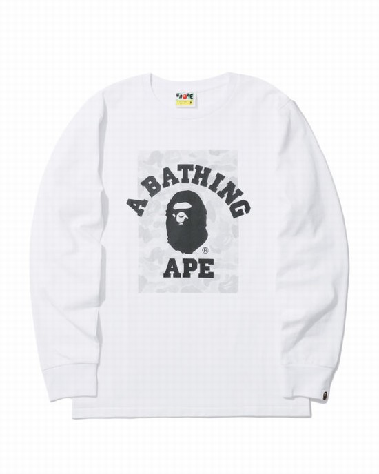 Camiseta Bape ABC Dot Reflective College Hombre Blancas | OTSYI-0593