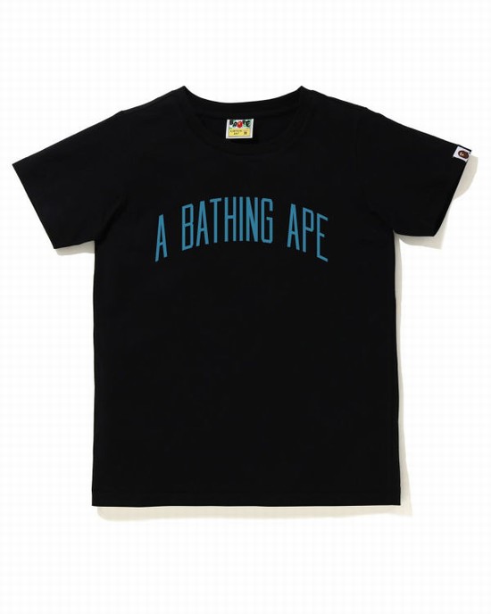 Camiseta Bape A Bathing Ape Letter Mujer Negras | GNELX-4523