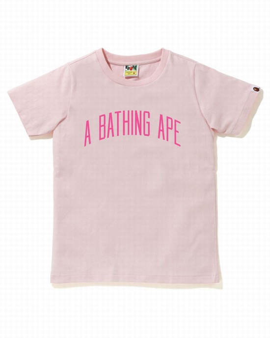 Camiseta Bape A Bathing Ape Letter Mujer Rosas | QDVOE-9754