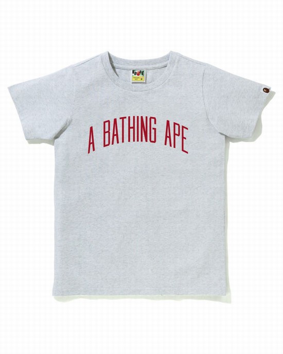 Camiseta Bape A Bathing Ape Letter Mujer Gris | TNJXB-9826