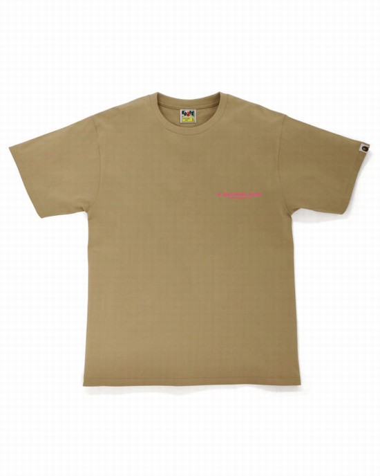 Camiseta Bape A Bathing Ape Line Camo Hombre Beige | RBKLD-9421