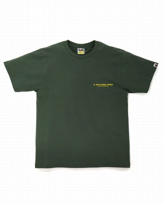 Camiseta Bape A Bathing Ape Line Camo Hombre Verde Oscuro | YSUMZ-3481