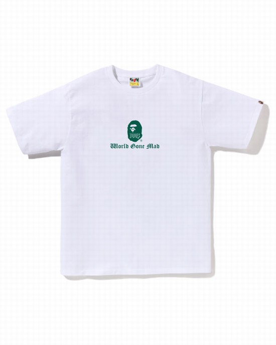 Camiseta Bape A Bathing Ape Logo Hombre Blancas | PBNHM-2671