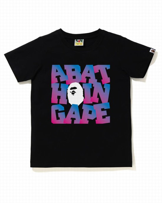 Camiseta Bape A Bathing Ape Mujer Negras | PSTVA-3650