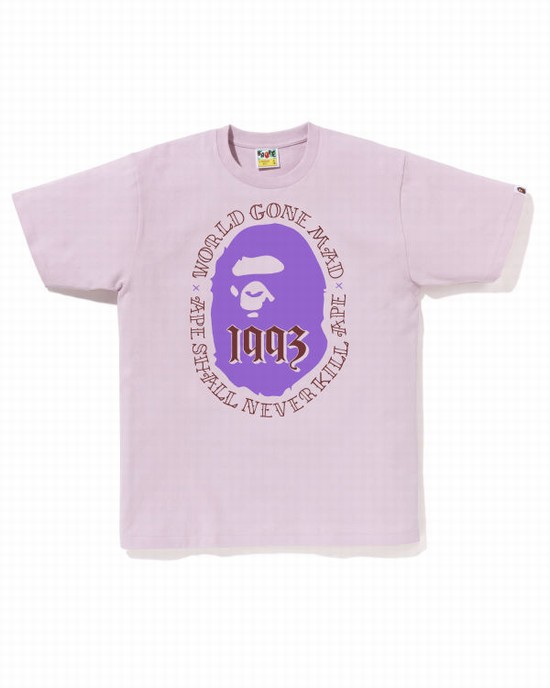 Camiseta Bape Ape Head 1993 Hombre Moradas | DYHSG-2084