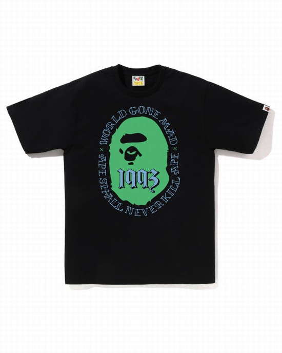 Camiseta Bape Ape Head 1993 Hombre Negras | DYXRH-3804