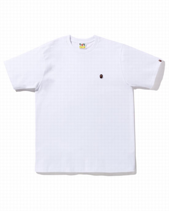 Camiseta Bape Ape Head One Point Hombre Blancas | SGZWF-3947