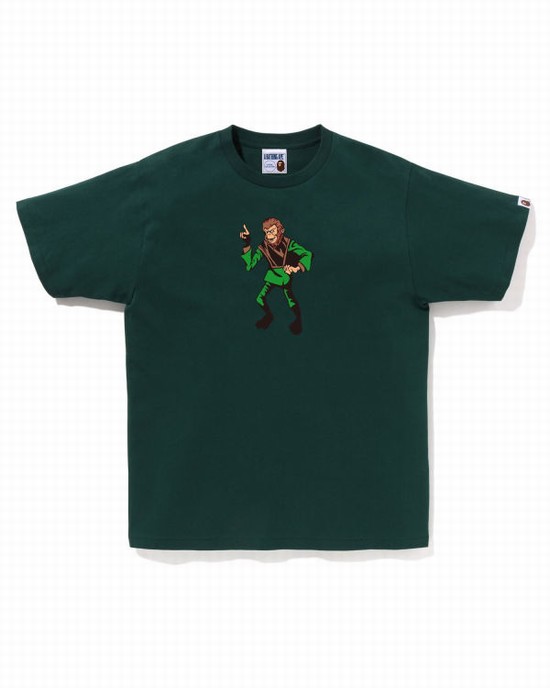 Camiseta Bape Ape Hombre Verde | MZLIN-4320