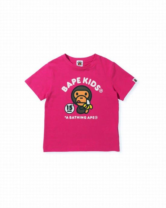 Camiseta Bape BK15TH Anniversay Milo Niños Rosas | OEKUT-7109