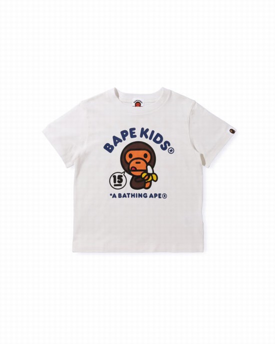 Camiseta Bape BK15TH Anniversay Milo Niños Blancas | YWLBR-8456