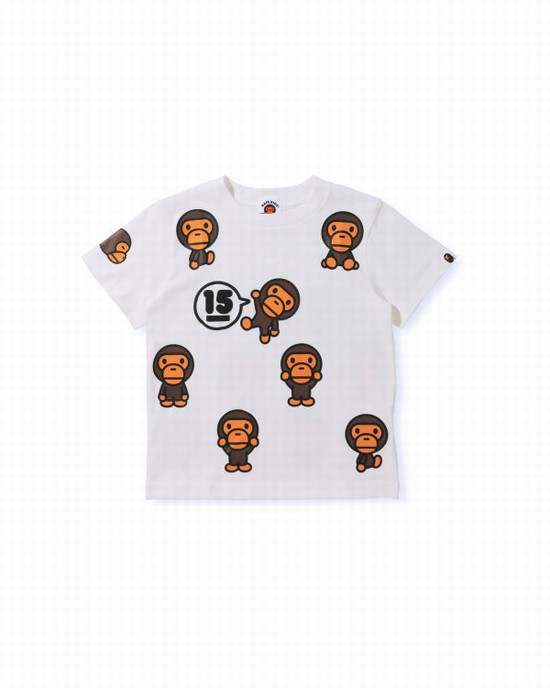 Camiseta Bape BK15th Anniversary All Milo Niños Blancas | EISJU-3750