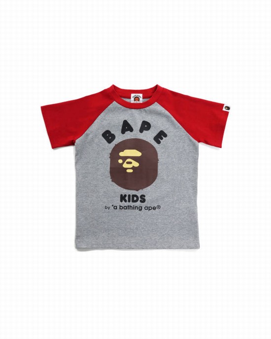 Camiseta Bape BK15th Anniversary Ape Head Niños Gris | IBDPJ-0974