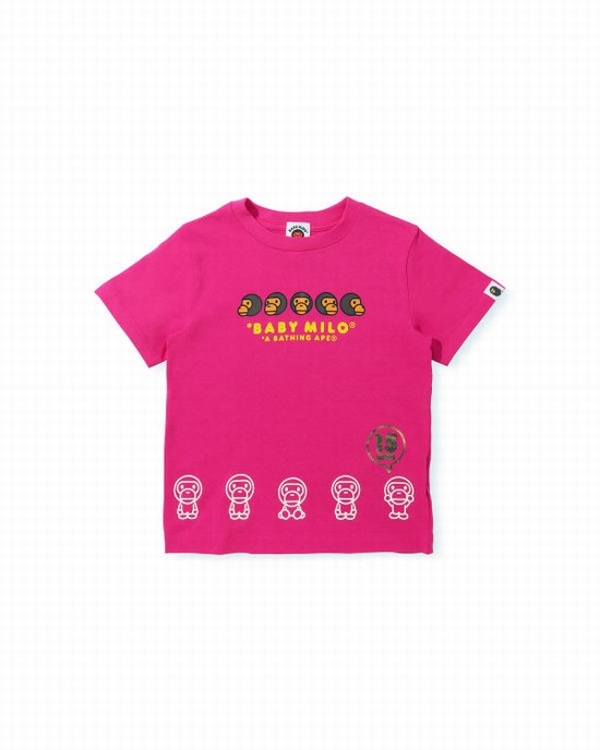 Camiseta Bape BK15th Anniversary Milo Niños Rosas | PGIRO-7038