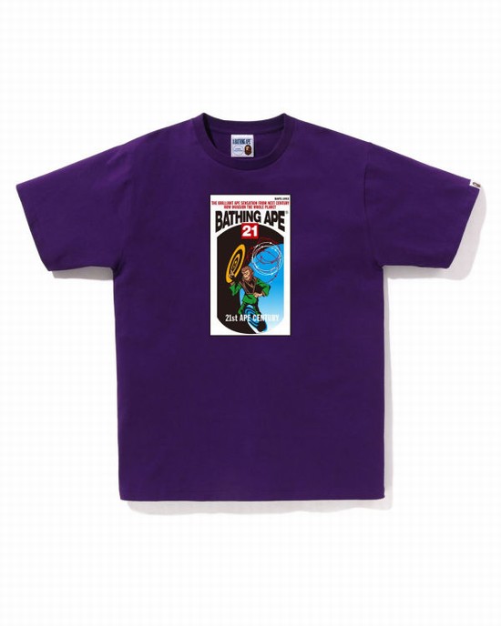 Camiseta Bape Bathing Ape Hombre Moradas | SWYAK-4208